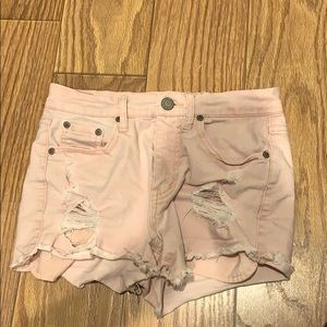 Pink aerie jean shorts